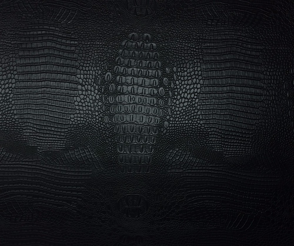 BLACK ALLIGATOR VINYL AUTO SEAT COVER AUTOMOTIVE UPHOLSTERY FABRIC BY YARD 54″W