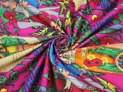 Indian Pink Farida Kahlo Printed Cotton Fabric Beautiful Dressmaking Fabric US