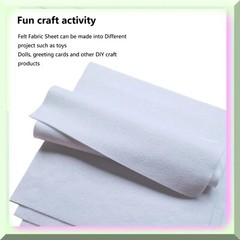 Soft White Felt Fabric Sheets 12x12in 1.4mm 20 Pack