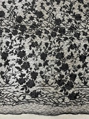 Nina BLACK Polyester 3D Floral Embroidery on Mesh Lace Fabric by the Yard – 100