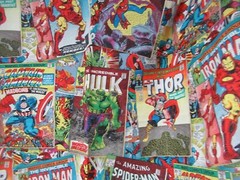 Marvel SPRINGS Retro Comic Covers Multicolor 100% Cotton Fabric 31″x 43″ NEW