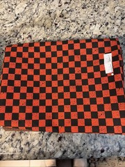 Orange And Black Fabric Plaids And Lines 8 Different Pieces