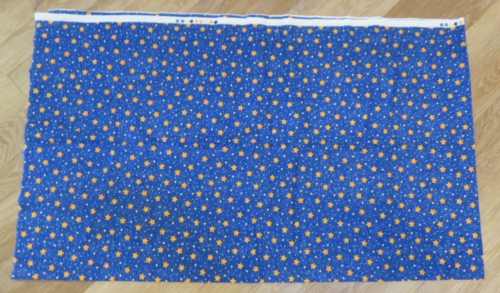 Nancy J. Smith & Lynda S. Milligan COTTON FABRIC BLUE ORANGE YELLOW STARS 2 YDS
