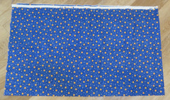 Nancy J. Smith & Lynda S. Milligan COTTON FABRIC BLUE ORANGE YELLOW STARS 2 YDS