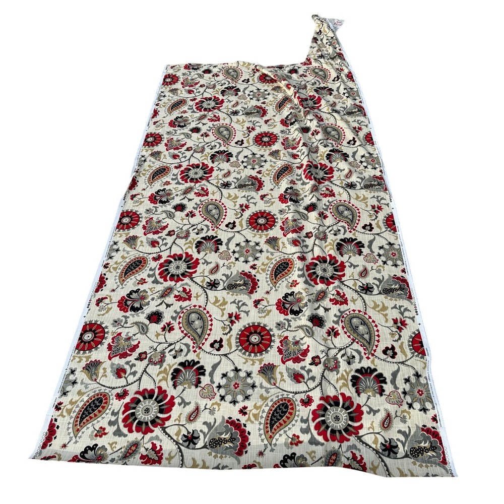 Waverly Siren Song Printed Cotton Drapery Fabric in Graphite – 3 Yards 55×108