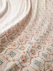 Luxury Italian Technical Knit Fabric Remnant 1.6 Yd Mediterranean Tile Print