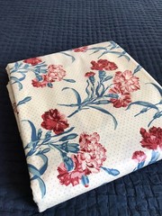 GP & J Baker Vintage Floral Chintz Fabric Approx 10 Yards 1981 Ivory Red Blue