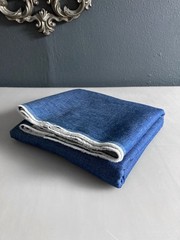 9 oz Midweight Indigo Cotton Chambray Denim 63.5″W x 3.28 Yards Minor Dye Flaw