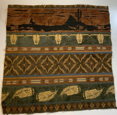 Southwest Tapestry Desert Skulls Feathers Design 17 in x 16.75 in