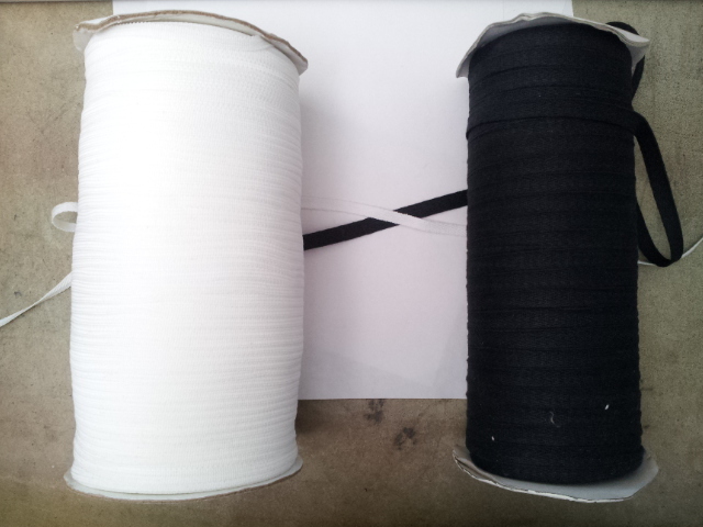 Herringbone Cotton Twill Tape Trim 1/4” Hang Trim by Yards black/white