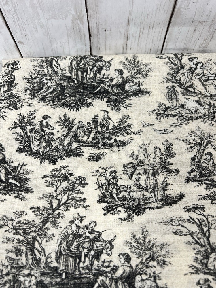 Fabric Cotton Green Toile Landscape 2.33 Yard 44″ Wide Quilt Sew Unbranded VTG