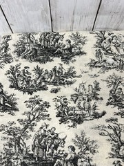 Fabric Cotton Green Toile Landscape 2.33 Yard 44″ Wide Quilt Sew Unbranded VTG