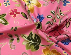 MILL CREEK SKETCH FLORAL PINK GREEN YELLOW VINE COTTON MULTIUSE FABRIC BY YARD