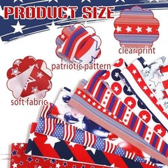 Hosuly 40 Pcs Patriotic Fabric Red White and Blue Jelly Fabric 4th of July Am…