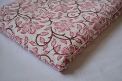 2 Yard Hand Block Print Floral Fabric 100%Cotton NO TARRIF CHARGES 100%✅ZK_211#