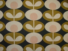 Orla Kiely Cotton Fabric Oval Flower Seagrass Curtain Upholstery Cushion Craft