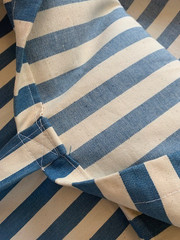 4+ Yards Heavy Cotton DENIM Stripes Blue White 60″W FABRIC Duvet Handmade