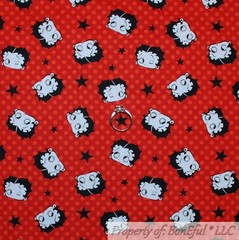 BonEful FABRIC FQ Cotton Quilt VTG White Black B&W Gray Cat Brick City Trash*Can
