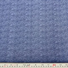 Blue Floral Swirl Unbranded Cotton Fabric by the HALF YARD 18″ x 44″