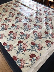 GP & J Baker Vintage Floral Chintz Fabric Approx 10 Yards 1981 Ivory Red Blue