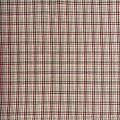 Homespun Plaid Fabric Woven Cotton Tan Red Green Earth Tones 57×36