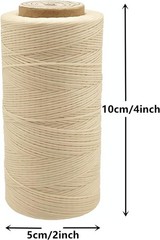 Waxed Thread, 328 Yards 150D 1MM Leather Sewing Thread for Beige #002