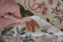 By 1/2 Yd, Red & Green Christmas Print on Cream Brushed-Cotton, Taylor/Moda,A905