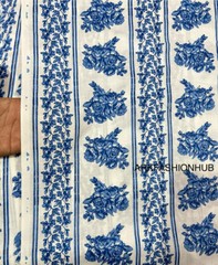 Indian Handmade Hand-block Print 100%Cotton Running Fabric 5 Yard Print_1613