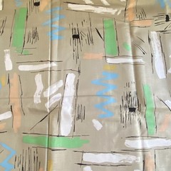 BTY 1980s Abstract Fabric Pastel Taupe Cotton Cranston Print Works