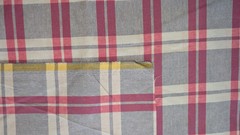 Cotton Blend Lightweight Pink and Blue Large Plaid Fabric 96″L X 60″W Pc