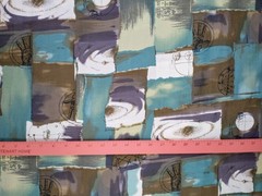 NEW VTG Dress Fabric 8+ Yards One Running Piece Old World Abstract FLAWED 60Wide