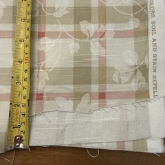 P Kaufmann Scroll Plaid Stripe Pink Olive Green Leaf Vine Fabric 4 ( Or 8) Yds