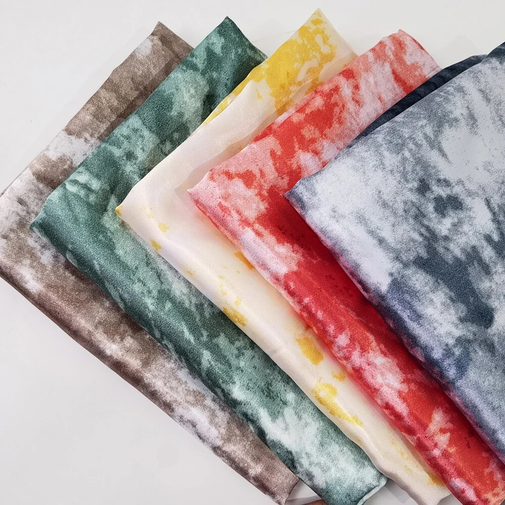58” Wide By Yard Tie Dyed Satin Scarf Kimono Material Fabric Charmeuse Satin