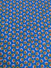 Lot of Vibrant Blue and Green Floral Fabric, 1lb 5oz