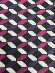 Purple Gray Pink Mauve Black Diamond Print Knit Fabric BTY #13