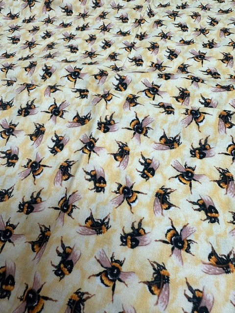 You Bug Me Bumble Bee Fabric Paintbrush Studio Bees Honeycomb Cotton 3/8 Yard