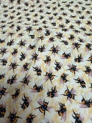You Bug Me Bumble Bee Fabric Paintbrush Studio Bees Honeycomb Cotton 3/8 Yard