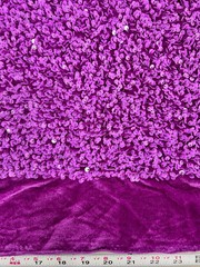 Stephanie ORCHID Overlap Sequins on MAGENTA Stretch Velvet Fabric by the Yard f