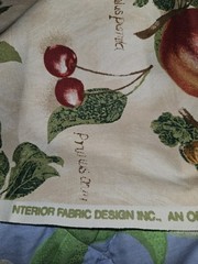 VTG Interior Fabric Design 1995 Fruit Medley With Latin Names 3 Pieces Sewn Tog