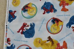 By 1/2 Yd/Sesame Street Characters on Light-Blue Cotton/Quilting Treasures,P6430