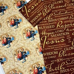 Last Supper Jesus Words of Faith Fabric 3-Pack, Coordinating Fabrics 100% Cotton