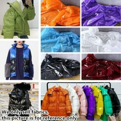 Faux Pu Leather Fabric Thin Waterproof Shiny for Puffer Coat Jacket Crafts