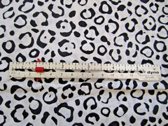 Animal Print Fabric Cheetah Spots White Black Cotton Cranston 1 1/2 YARDS