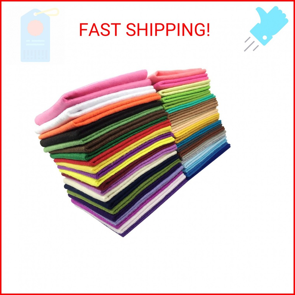Misscrafts 42pcs 12″X12″ 1.5mm Thick Soft Felt Nonwoven Fabric Sheet Pack DIY Cr