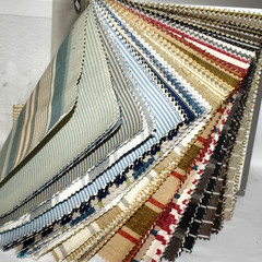 Big FABRIC SAMPLE BOOK Multi-Color Ticking Stripe SHORELINE 75pcs LOT Cotton