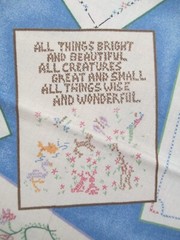Fabric Red Rooster “Sewing” 3 Pc Sampler Pink Stipple & Implements & Tags $3.95