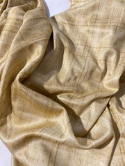 Polyester nylon blend fabric /plaid pattern in golden tan colors 2 yd x 62″