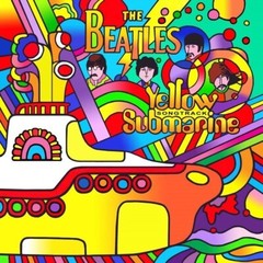 Handmade Beatles Yellow Submarine Psychedelic 8x8Craft Quilt Cotton Fabric Block