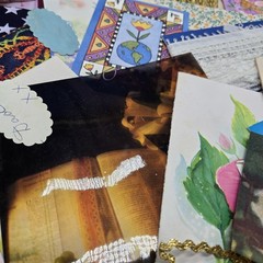 Junk Journal Lot 1Lb Ephemera Card Ribbons Book Page Fabric Button Craft Collage