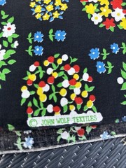 Vintage John Wolf Textiles Floral Bouquets Printed Cotton Fabric 3 1/2 Yards